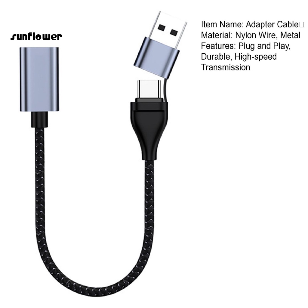 Dây cáp OTG LENOVO Type-C sang USB 2 trong 1 siêu nhẹ tiện dụng thích hợp cho máy tính