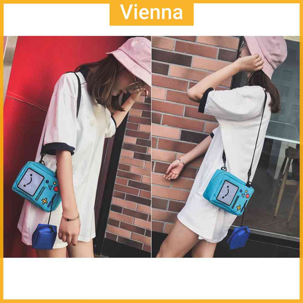 Túi Đeo Chéo Vải Bố Mini In Hình Robot Thời Trang Cho Nữ