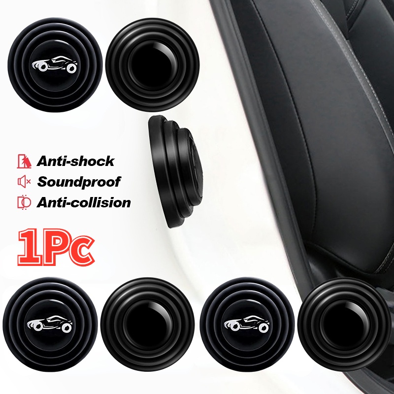 1 Miếng Đệm Silicon Cách Âm Chống Sốc Chống Va Chạm Màu Đen Tự Dính Cho Cửa Xe Hơi