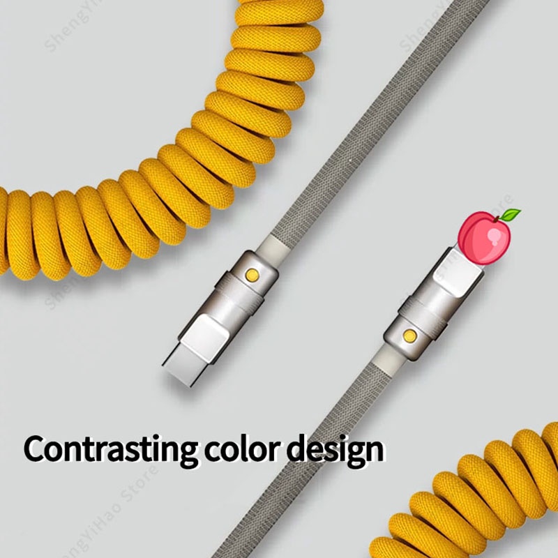 Cáp Sạc Nhanh Type C 120W Dây Bện Hợp Kim Nhôm Dài 2M Cho Samsung iPhone OPPO