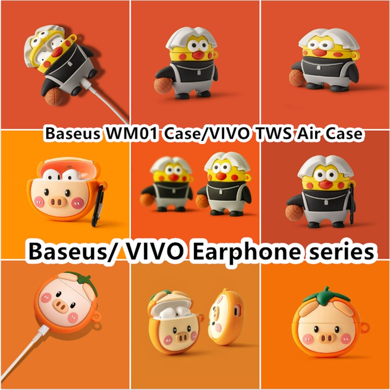 Vỏ Bảo Vệ Hộp Sạc Tai Nghe Baseus WM01 / VIVO TWS Air Hình Gà Hoạt Hình Dễ Thương
