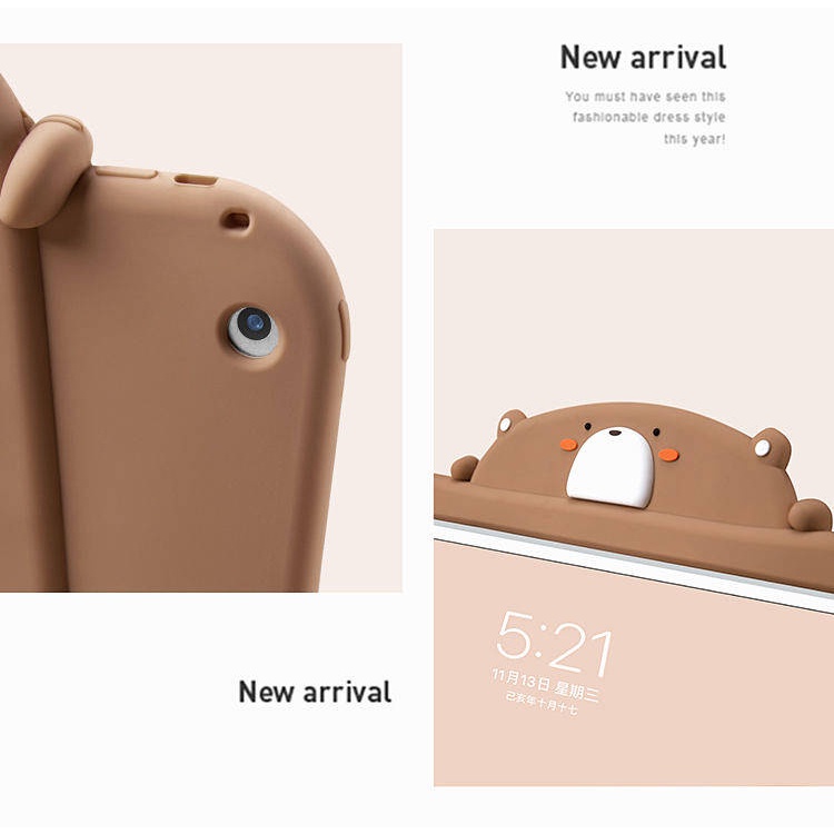 Ốp silicon hoạt hình mỏng chống rơi/ Cường lực thích hợp cho Apple Air1/2 9 10.2