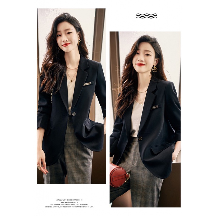 Áo Khoác Vest Màu Cà Phê Phong Cách Phương Tây Thời Trang Cao Cấp Cho Nữ