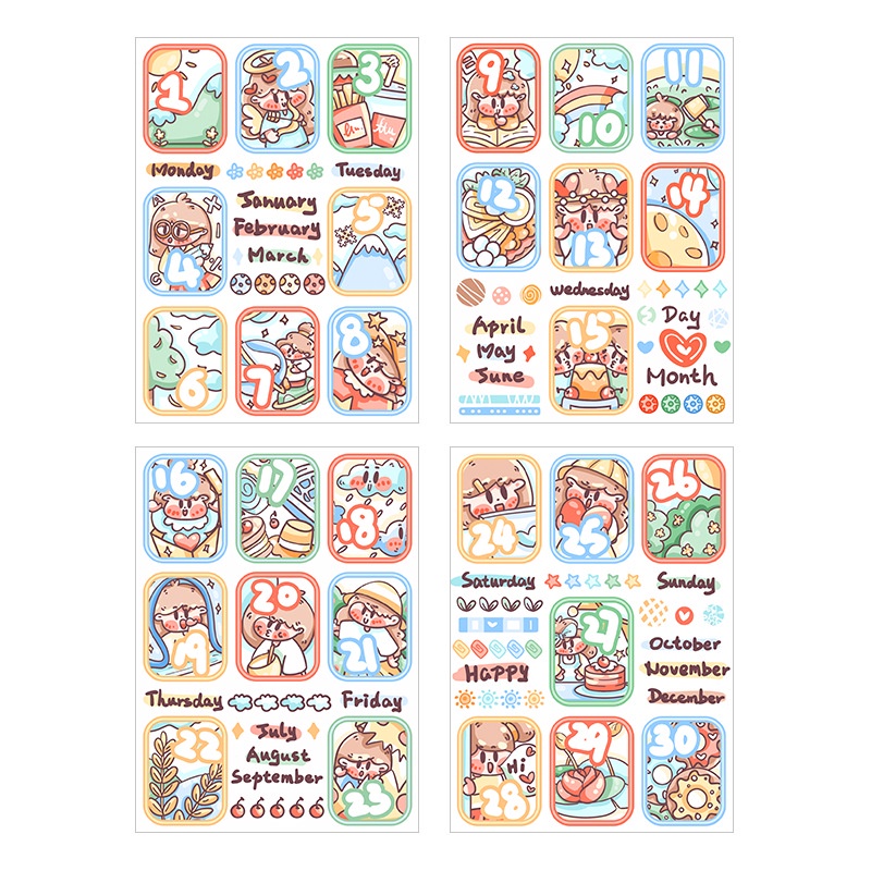Miếng Dán Trang Trí Sổ Tay Nhật Ký Hình Hoạt Hình Xia Yanzi Dễ Thương