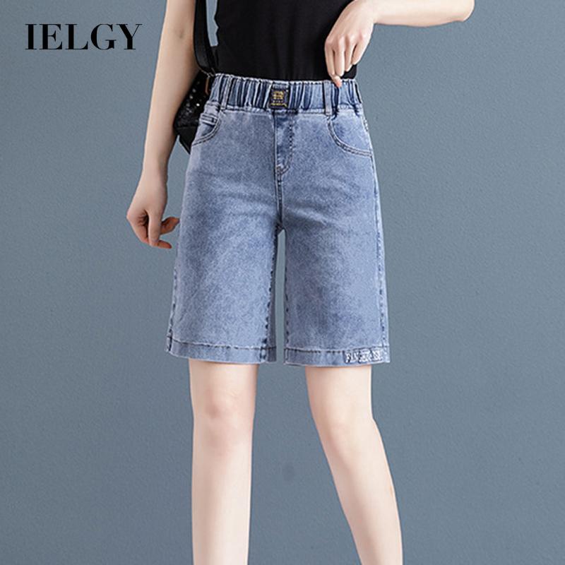 IELGY Quần Short Lưng Thun Co Giãn Tốt Thiết Kế Đơn Giản Cỡ Lớn Thời Trang Cho Nữ