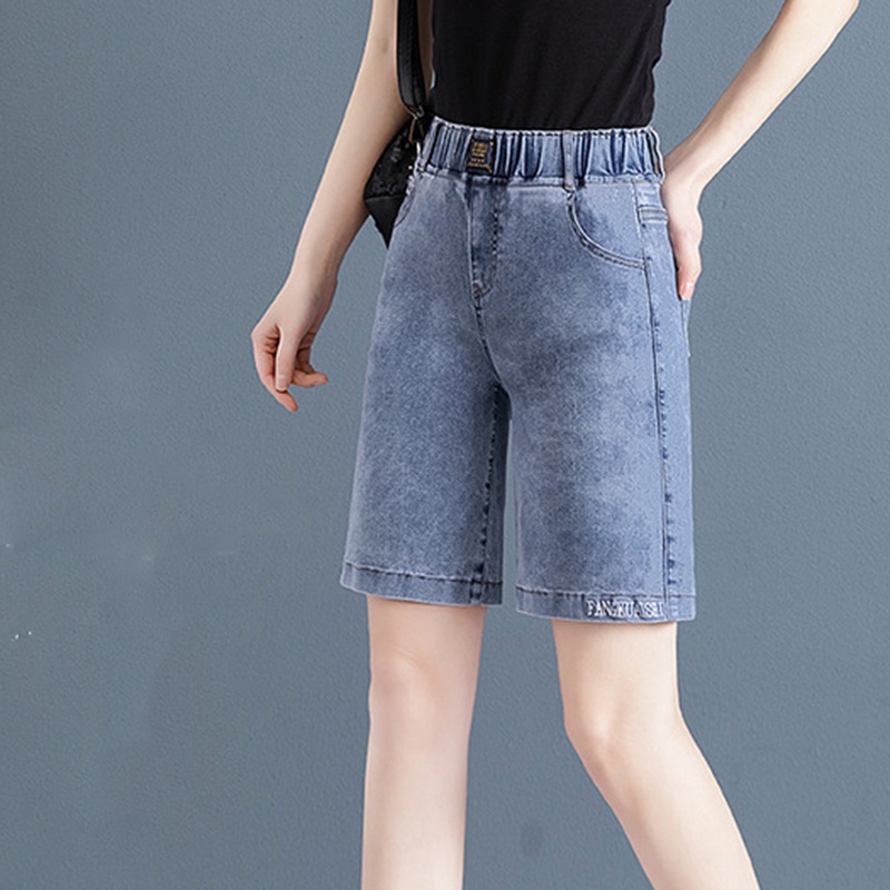 IELGY Quần Short Lưng Thun Co Giãn Tốt Thiết Kế Đơn Giản Cỡ Lớn Thời Trang Cho Nữ