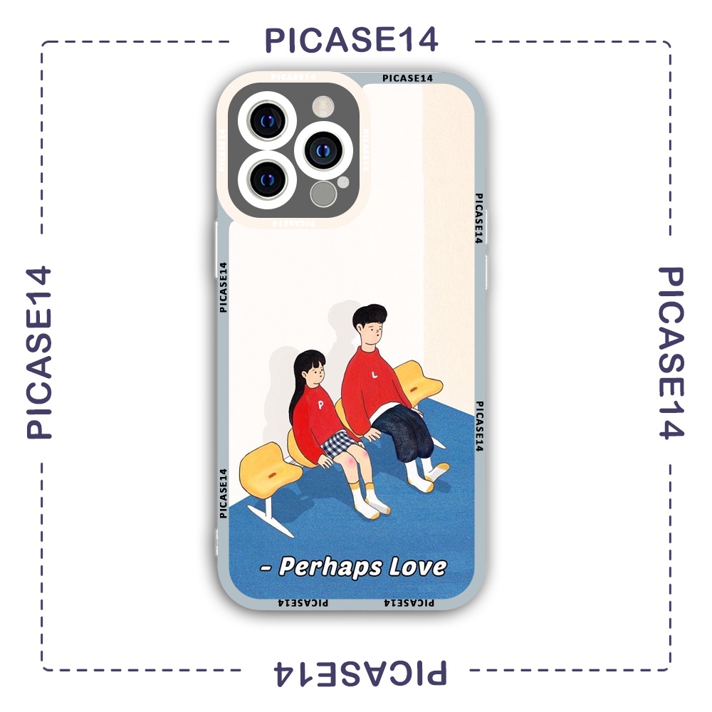 Ốp iphone cạnh vuông Picase14 couple áo đỏ perhaps love 6/6s/7plus/8plus/x/xr/xs/11/12/13/pro/max/plus/promax/14