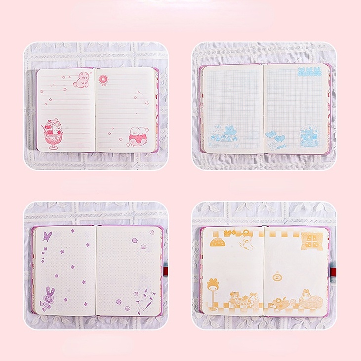 Sổ Tay Khổ A6 64k Có Khóa Nam Châm Màu Sắc Xinh Xắn