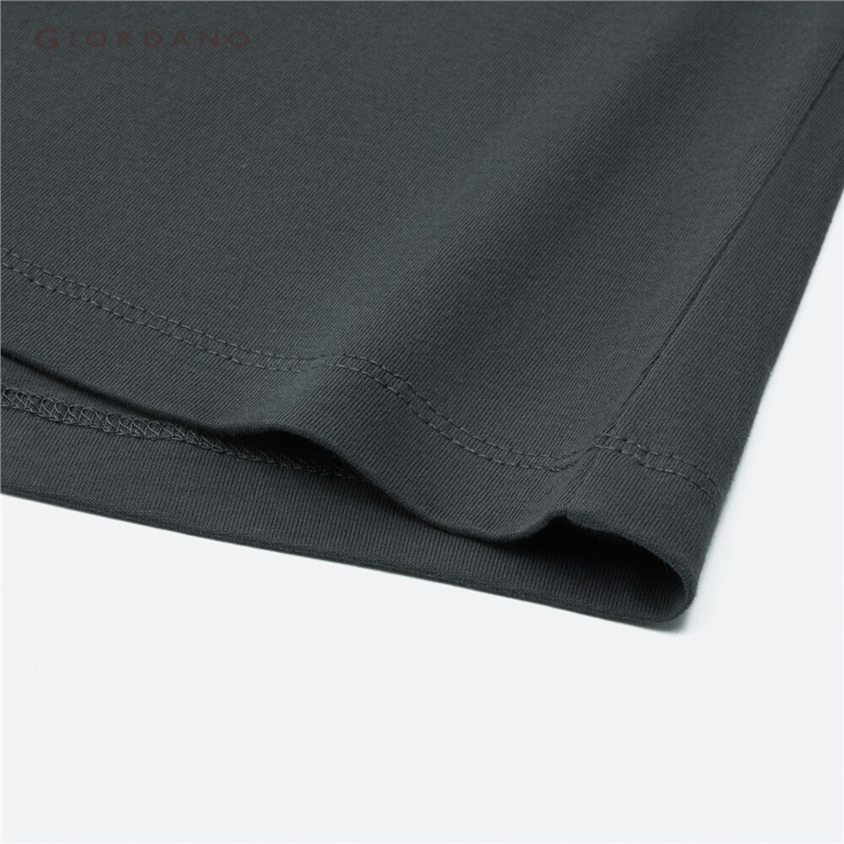 Giordano áo thun nữ cotton 100% cổ tròn tay ngắn thêu hình con mèo dệt kim 13323405