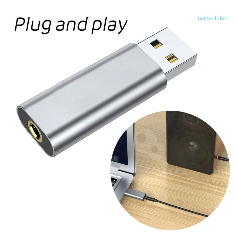Thẻ Âm Thanh BTM Giao Diện USB Sang Giắc Cắm Tai Nghe 3.5mm Cho Máy Tính / Laptop PS4- Trọng Lượng Nhẹ