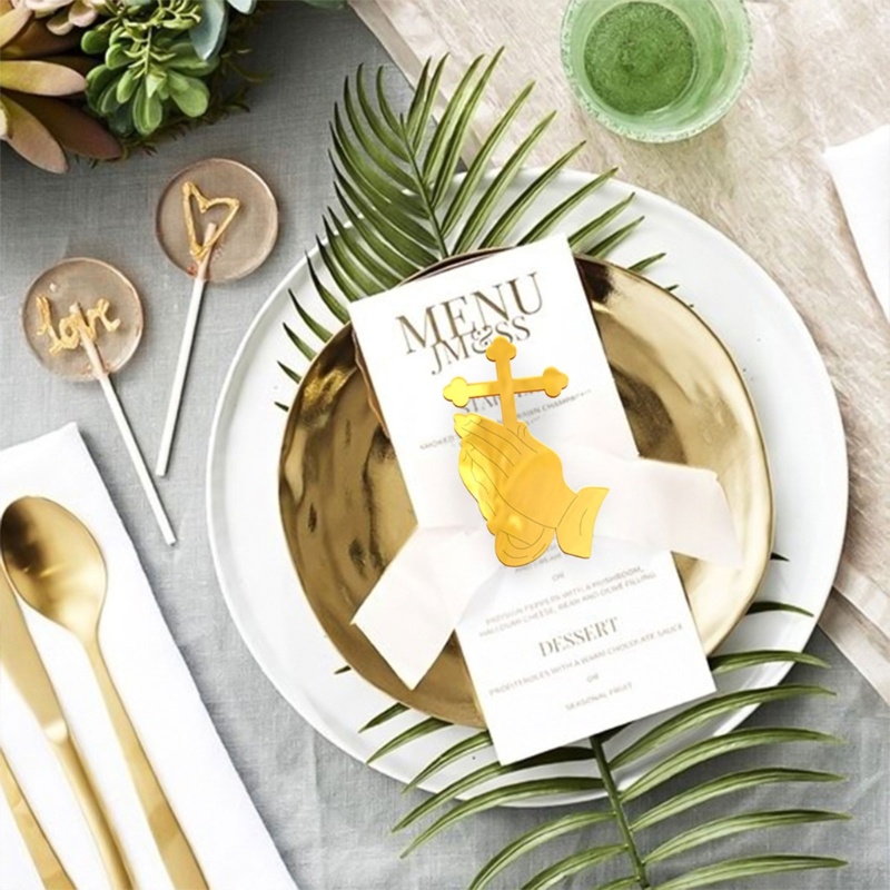 Set 5 Que Cắm Trang Trí Bánh Hình Thánh Giá Bằng Acrylic