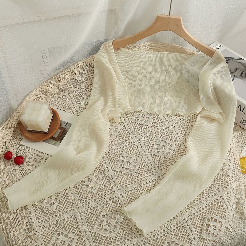 Áo Khoác Cardigan Tay Dài Chống Nắng Thiết Kế Mới Thời Trang Theo Phong Cách Pháp Cho Nữ