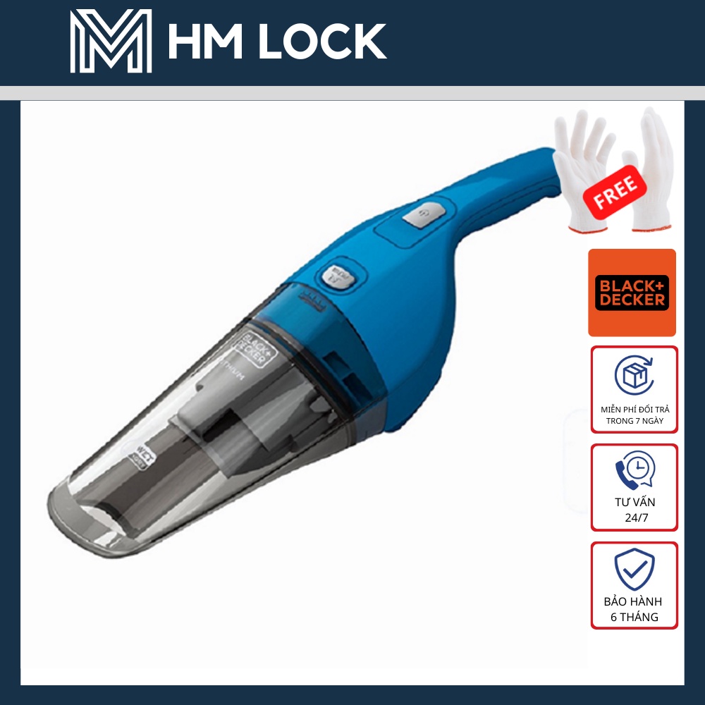 MÁY HÚT BỤI DÙNG PIN CẦM TAY 7.2V BLACK&DECKER - HÀNG CHÍNH HÃNG - WD7201B-B1