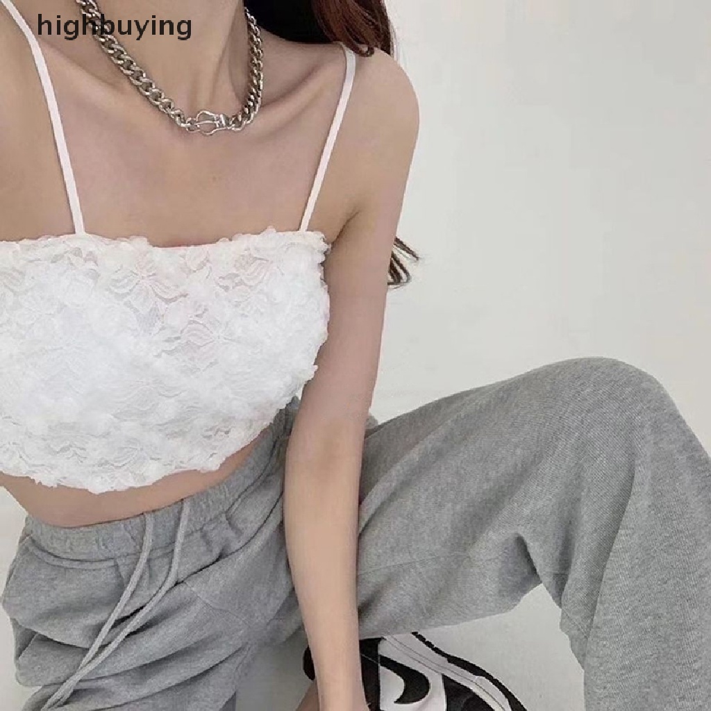 Hbvn Belle Áo Hai Dây Phối Ren Màu Trơn Thanh Lịch Gợi Cảm Mùa Hè Kiểu Pháp Cho Nữ