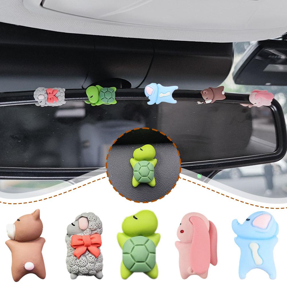 [COD] Đồ Trang Trí Xe Hơi Mini Hình Gấu / Rùa / Voi / Thỏ / Cừu Hoạt Hình C1K7