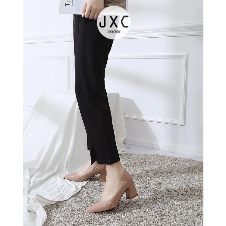 JINxCHOY Giày cao gót JINXCHOY đế dày màu trơn đơn giản hợp thời trang dễ phối đồ