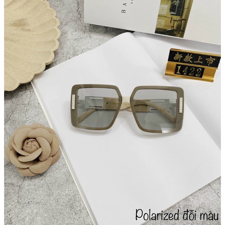Kính Vuông Nữ Đổi Màu chữ H HM Tròng poli Đi Ngày Và Đêm Chống Tia UV400