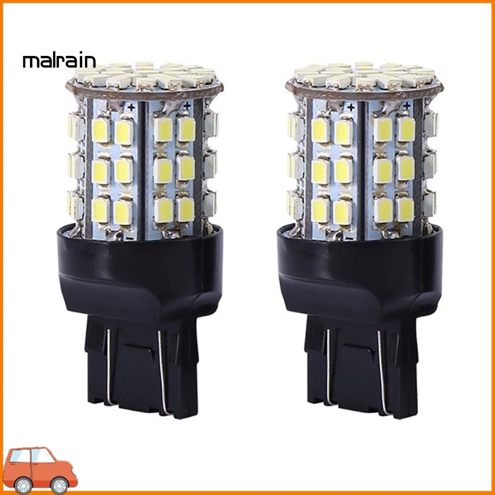 Set 2 Bóng Đèn LED Phanh Xe Ánh Sáng Trắng 6000K 12V T20 7440 7443 64 SMD