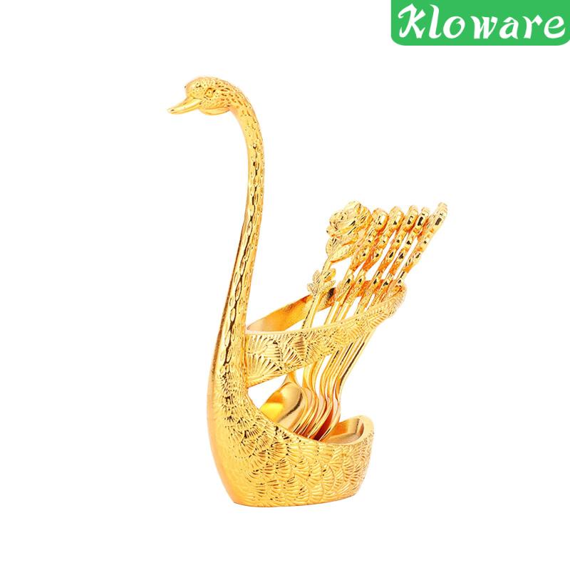 Bộ Dụng Cụ Ăn Uống 6 Muỗng Họa Tiết Thiên Nga Cổ Điển