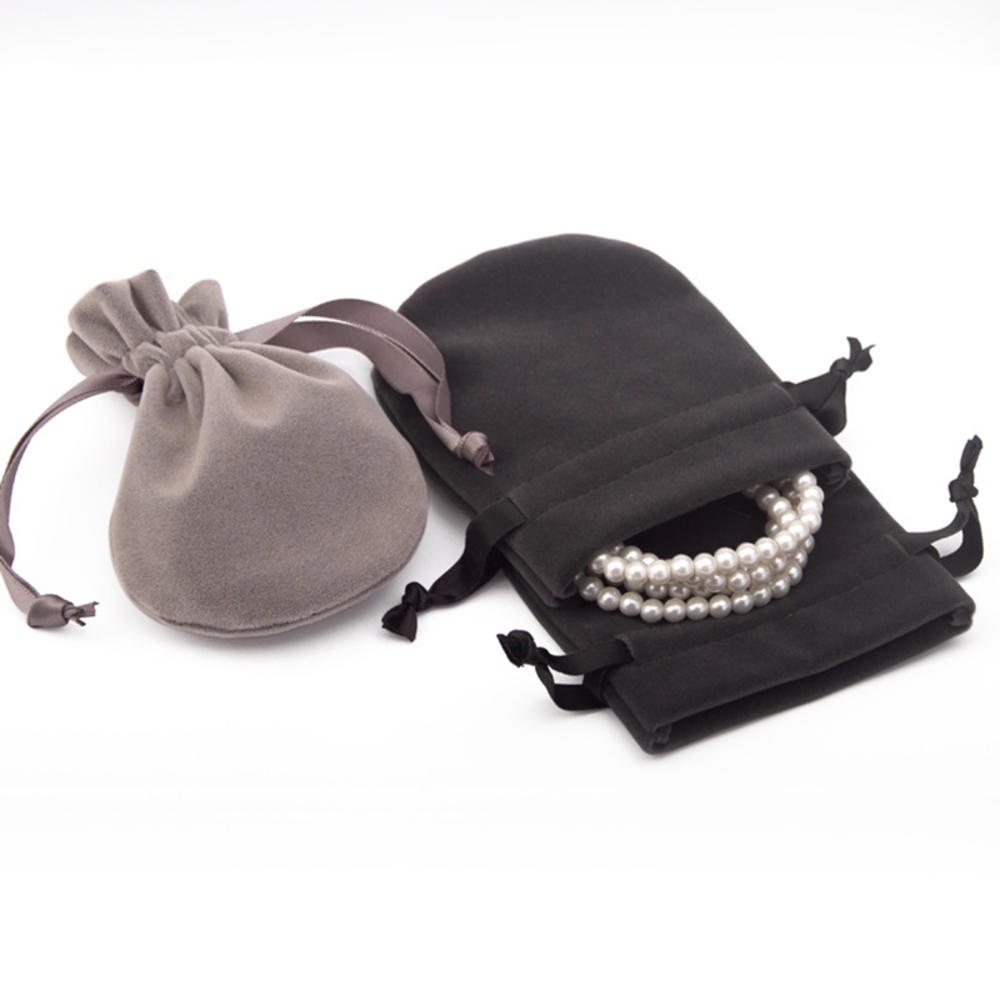 1 Túi Xách Lông Nhung Đính Dây Ruy Băng Mới