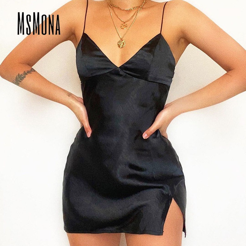 Đầm Không Tay Cổ Chữ V Dáng Ôm Màu Trơn Thời Trang 2023 Quyến Rũ Dành Cho Nữ