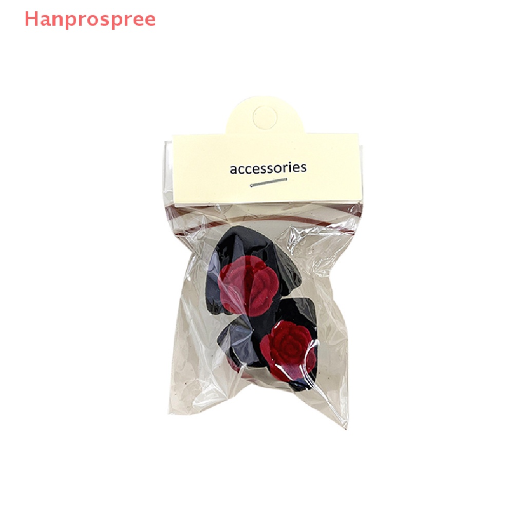 Hanprospree > Kẹp Tóc Mái Hình Tai Mèo Hai Mặt Màu Trơn Phong Cách Retro