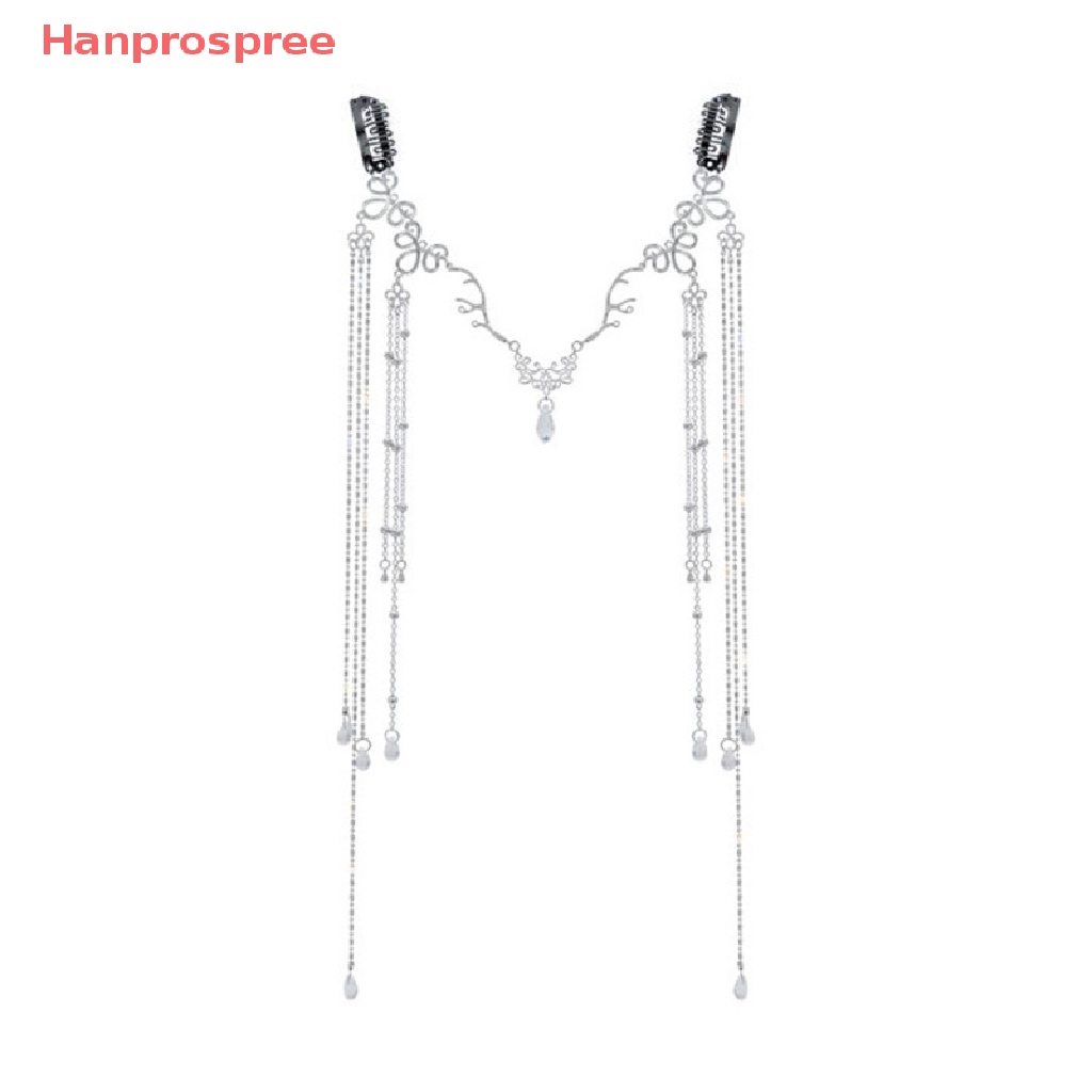 Hanprospree > Băng Đô Cài Tóc Chuỗi Xích Đính Đá Hình Giọt Nước Phối Tua Rua Phong Cách Trung Hoa Cổ Điển