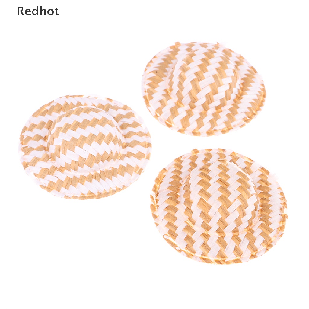Set 10 Nón Rơm Mini 5cm Trang Trí Nhà Búp Bê