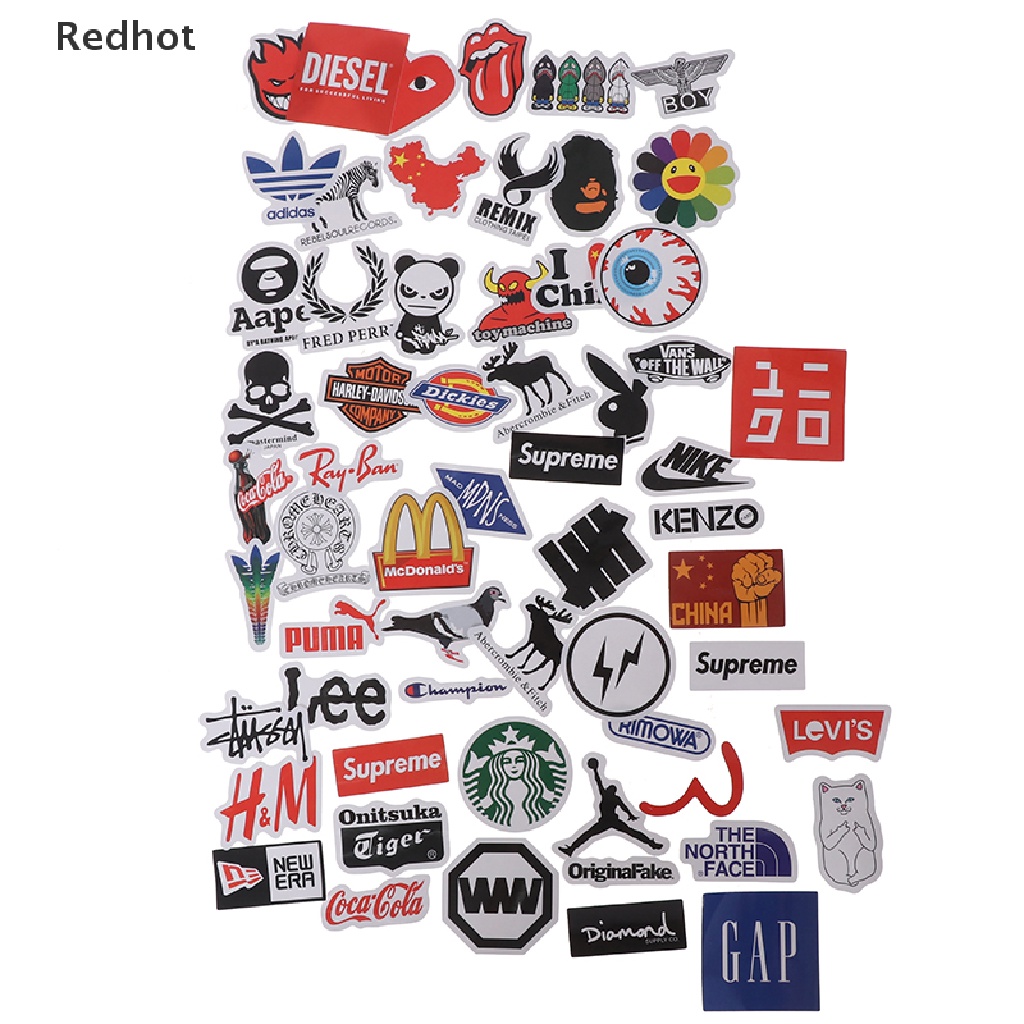 Bộ 60 Hình Dán Logo Trang Trí Xe Hơi / Ván Trượt / Laptop / Guitar / Laptop