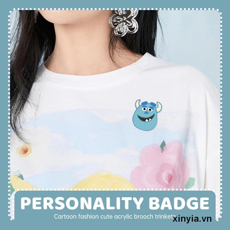 Ghim Cài Áo Chất Liệu Acrylic Mềm Họa Tiết Hoạt Hình Dễ Thương