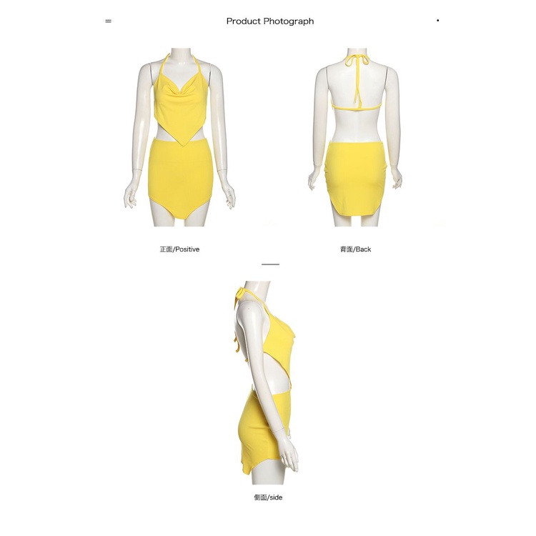 Kisf Bộ Đồ Hai Mảnh Màu Trơn Phong Cách Âu Mỹ Quyến Rũ Cho Nữ