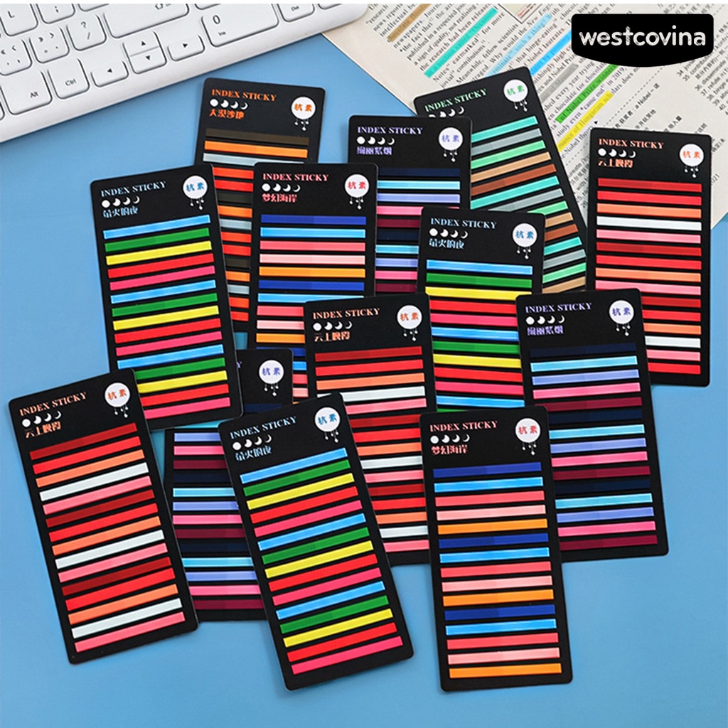 [COD]♪1 Túi Giấy Ghi Chú Màu Huỳnh Quang Trong Suốt Chống Nước Tự Dính Có Thể Tháo Rời Cho Học Sinh