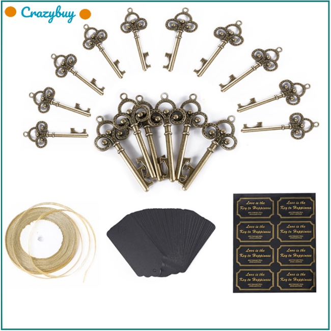 Cr Set 50 Chìa Khóa Mở Nắp Chai Kèm Thẻ Escort Ruy Băng Trang Trí Tiệc Cưới