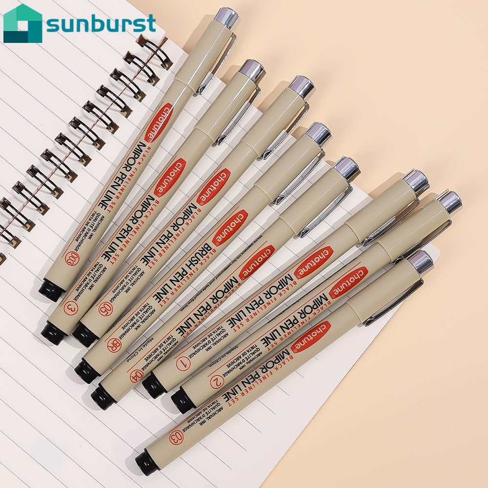 Set 3 Bút Lông Vẽ Phác Thảo Lõi Đen Nhanh Khô Chống Thấm Nước Thiết Kế Kiến Trúc Nghệ Thuật Cổ Điển