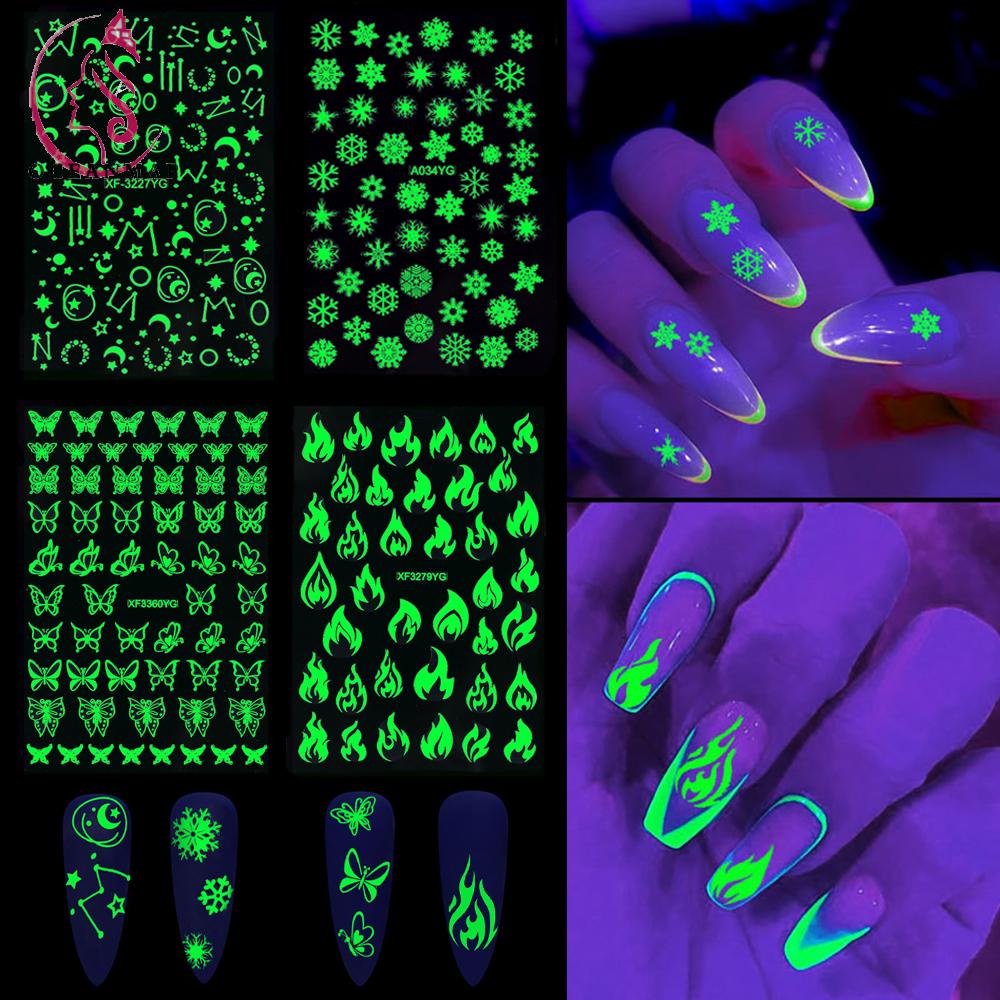 Hình Dán Dạ Quang Trang Trí Móng Tay Xinh Xắn Độc Đáo