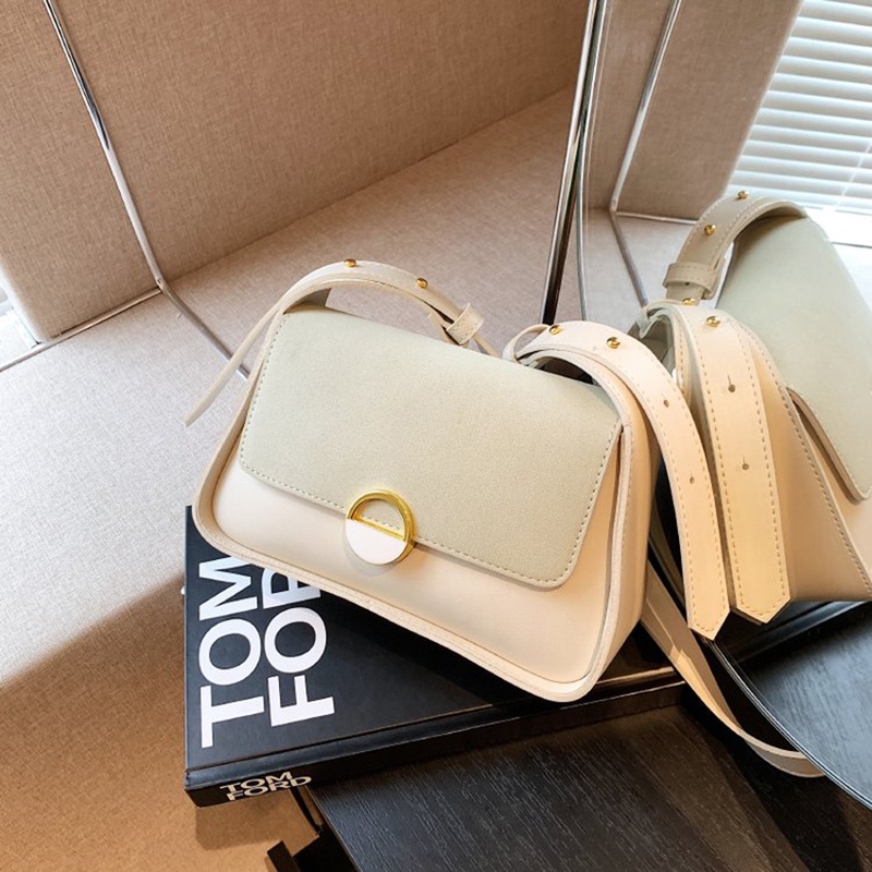 Ielgy Túi đeo dưới cánh tay Thời Trang Phương Tây Đơn Giản Màu Tương Phản Phong Cách niche Cho Nữ