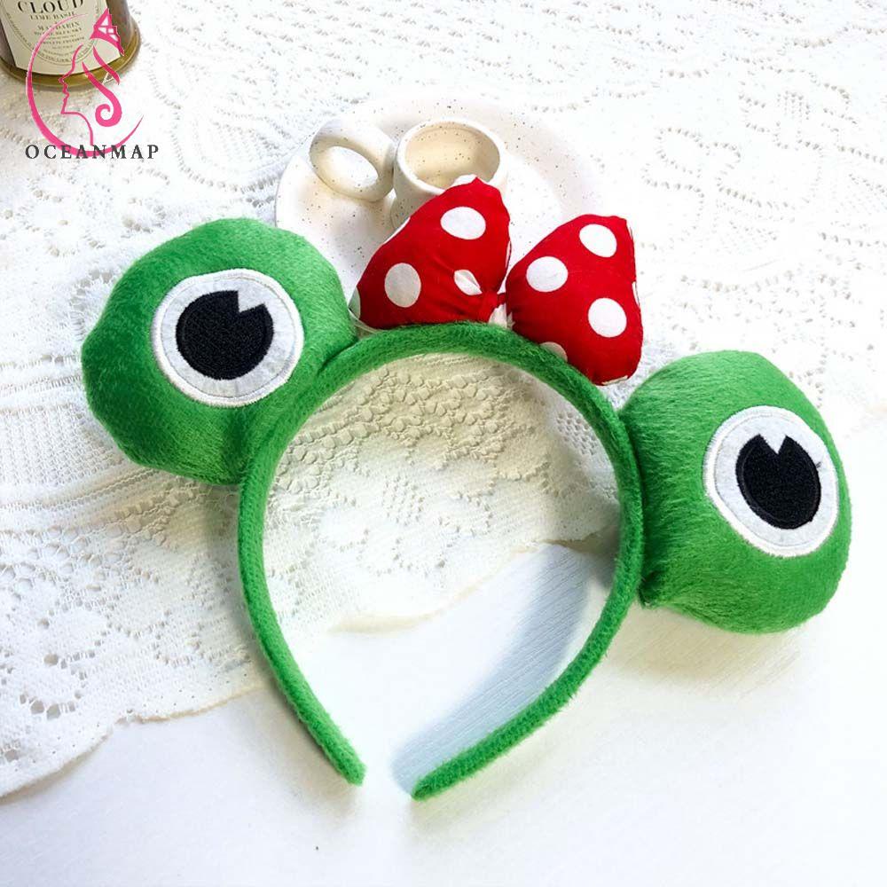 Băng Đô Cài Tóc Vải Bông Đính Nơ Họa Tiết Chuột Minnie Dễ Thương Cho Nữ