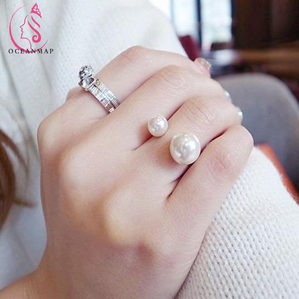 1 Nhẫn Hở Đính Ngọc Trai Nhân Tạo Thời Trang Cho Nữ