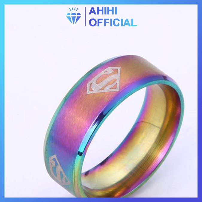 Nhẫn nam đánh dấu siêu nhân nhiều màu cao cấp thời trang không đen