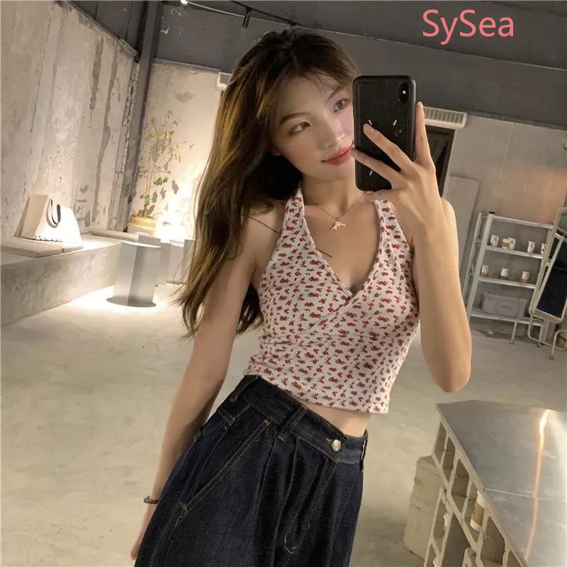 Áo Hai Dây Cổ Chữ V Họa Tiết Hoa Quyến Rũ Thời Trang Hè Cho Nữ