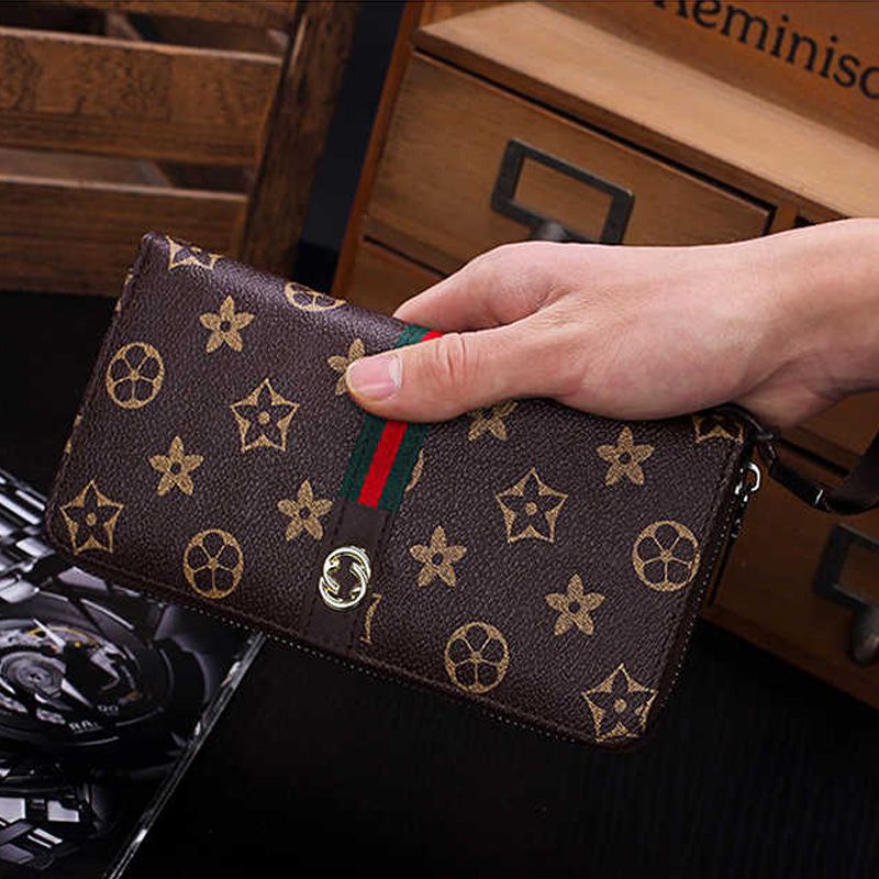 Ví Dài Cầm Tay Có Dây Kéo Đựng Điện Thoại Nhiều Ngăn Thẻ Dành Cho Nam Nữ