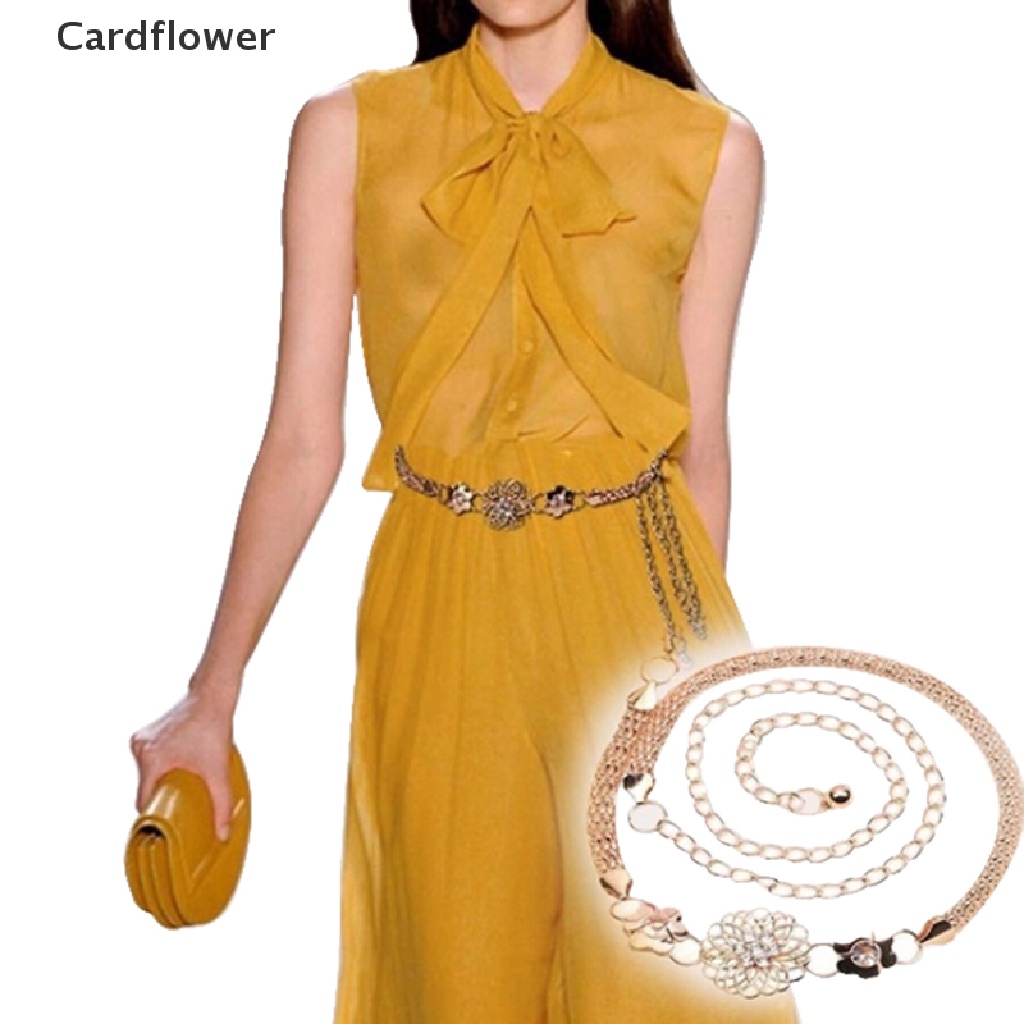 < Cardflower > Thắt Lưng Dây Xích Bằng Kim Loại Thanh Lịch Thời Trang Hàng Giảm Giá