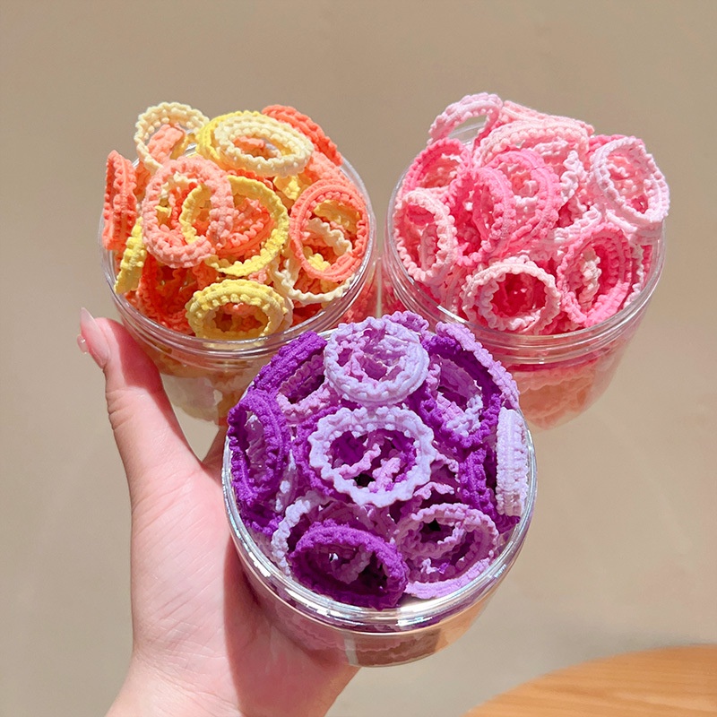 [Đặc trưng] Set 50 Dây Buộc Tóc Cao Su Nylon Co Giãn Nhiều Màu Sắc Thời Trang Dành Cho Nữ