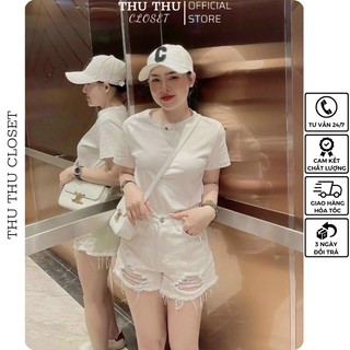 Quần short, quần đùi bò rách gấu 2 màu trắng, đen siêu đẹp. Size S M L