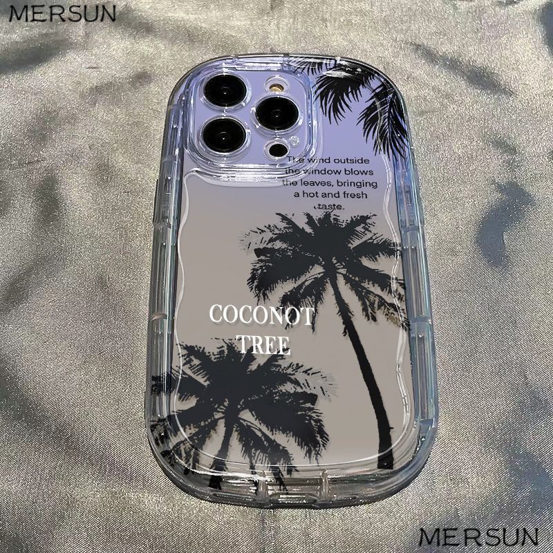 ✅Ốp Điện Thoại Mềm Trong Suốt Họa Tiết Cây Dừa Cho Iphone xs78p 1213 Xr 14 11 promax U6BE