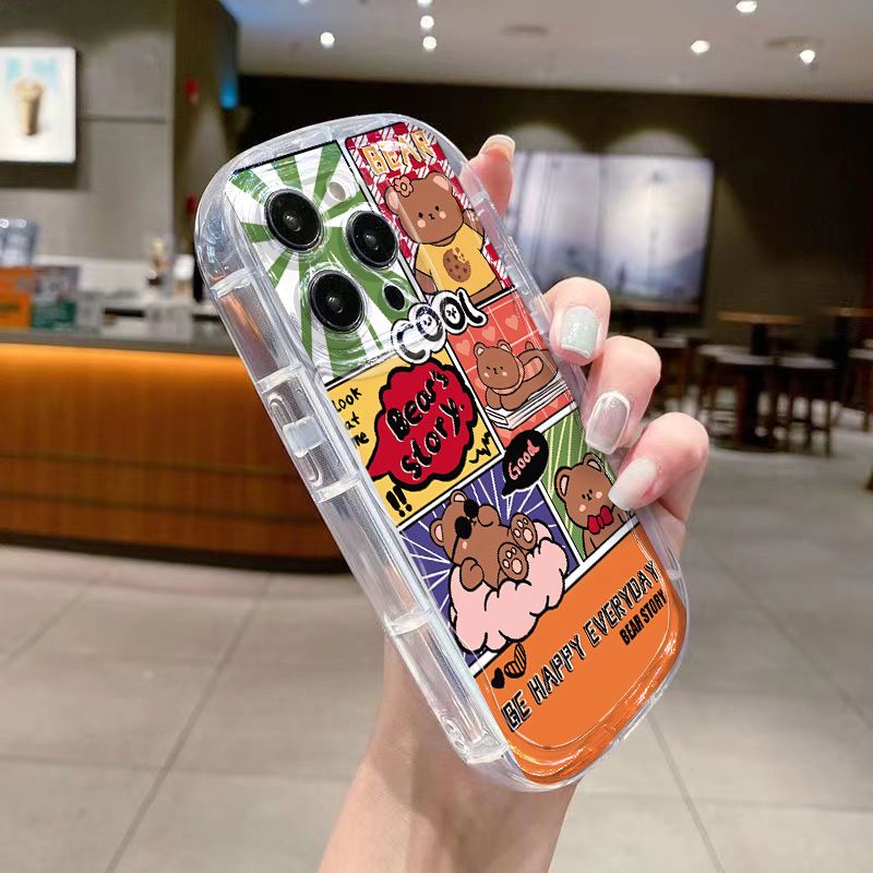 ✅Ốp Điện Thoại Mềm Trong Suốt Chống Sốc Hình Gấu Hir Cho Iphone 12 / day 12 / 11xs / promax 8p 13 / 14 7 xr