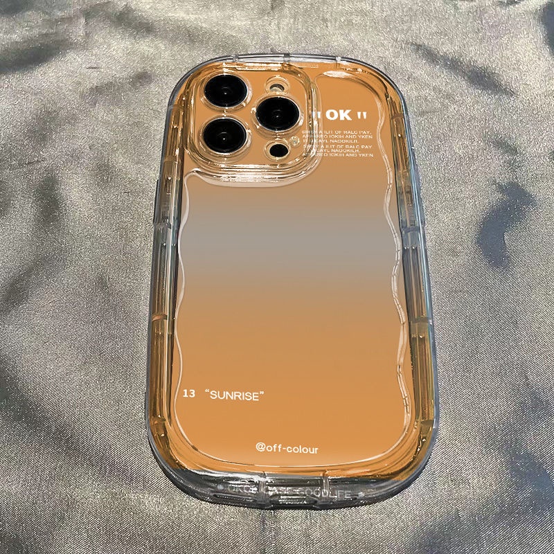 ✅Ốp Điện Thoại Mềm Trong Suốt Chống Sốc Màu Cam Gradient Cho iPhone148p xs7 promax13 11 xr / 12 5PBL