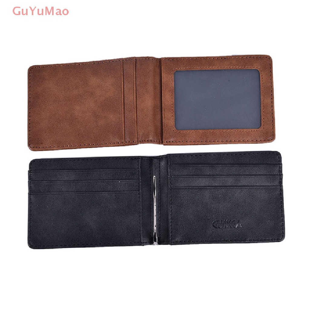 [cxGUYU] Ví Da Đựng Thẻ Dạng Gập Đôi Mỏng Nhẹ Có Khóa Trước RFID Cho Nam PRTA