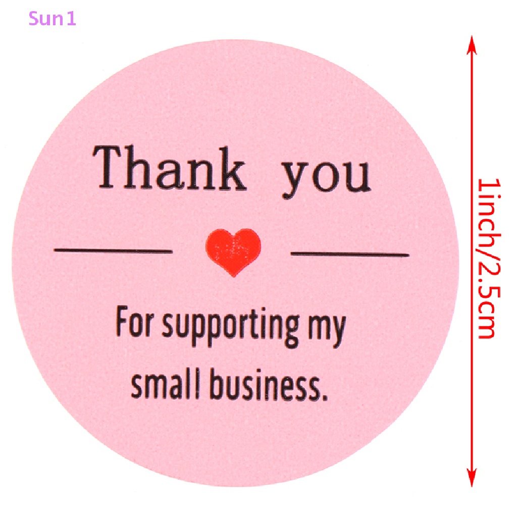Bộ 500 Miếng Dán Màu Hồng In Chữ Thank You Sun1 Dùng Trang Trí Sổ Tay