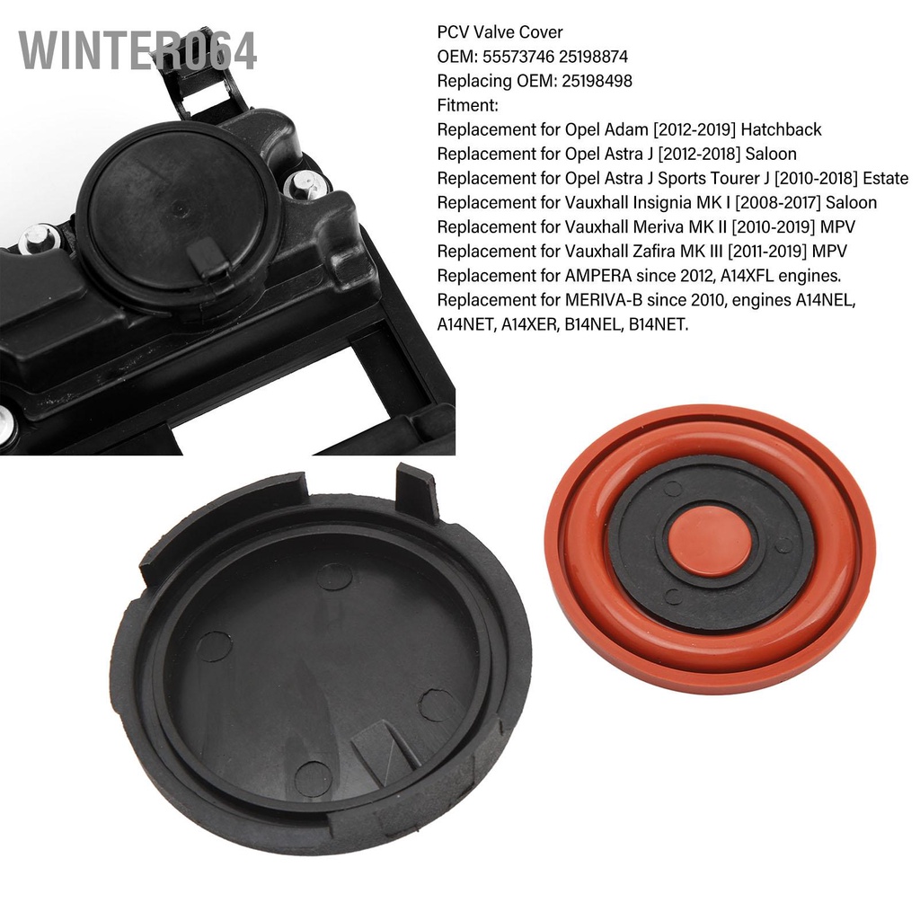 Winter064 Vỏ van PCV Cao su ABS 55573746 Bộ dụng cụ sửa chữa màng thay thế cho Opel Adam Astra Cascada